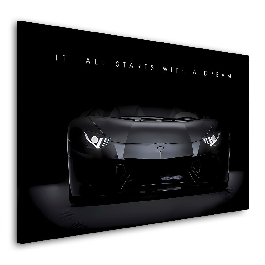Quadro moderno motivazione lambo stile bianco e nero