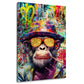 Quadro moderno street art Scimmia cool con cappello e occhiali da sole