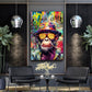 Quadro moderno street art Scimmia cool con cappello e occhiali da sole