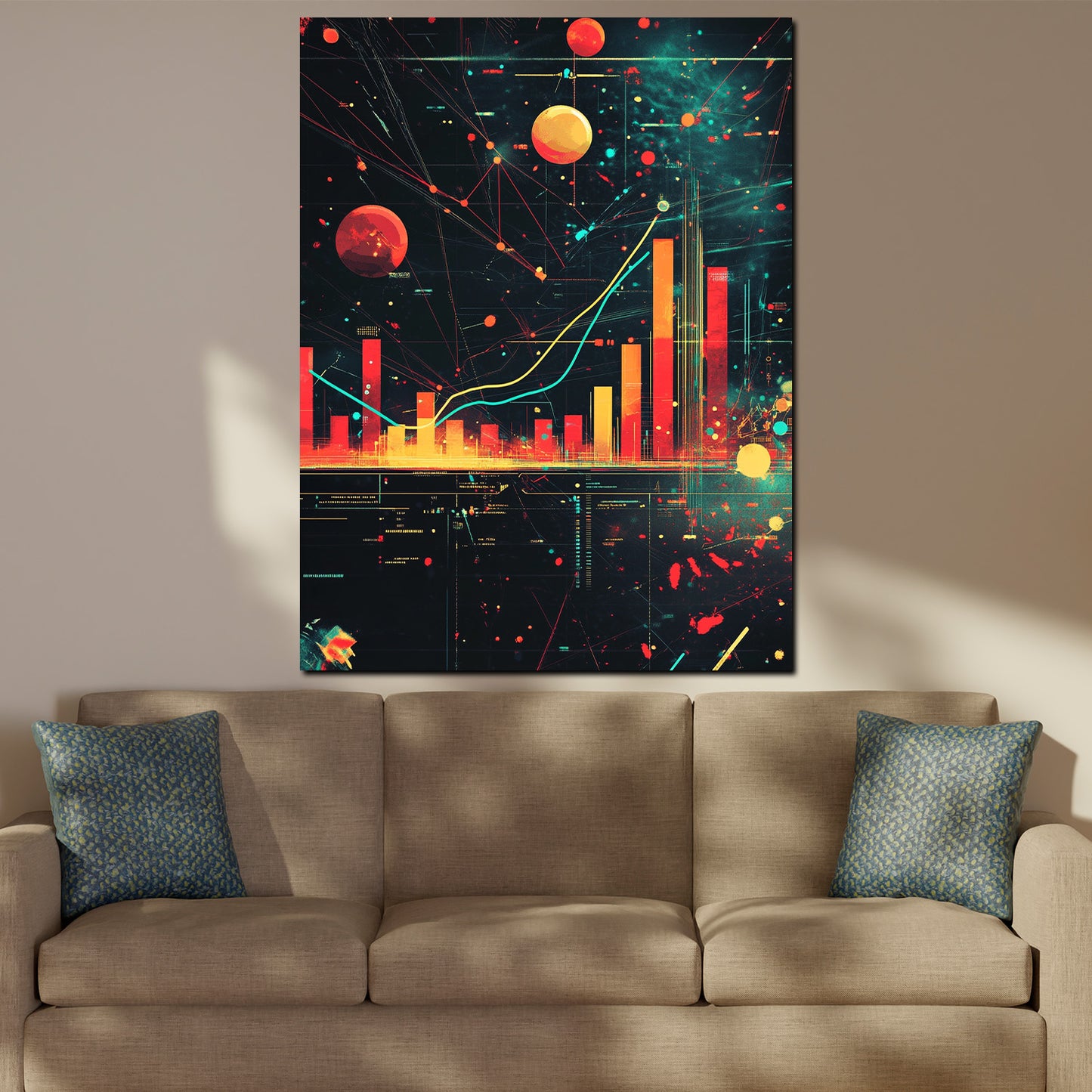 Quadro motivazione borsa crescita finanza moderno digitale