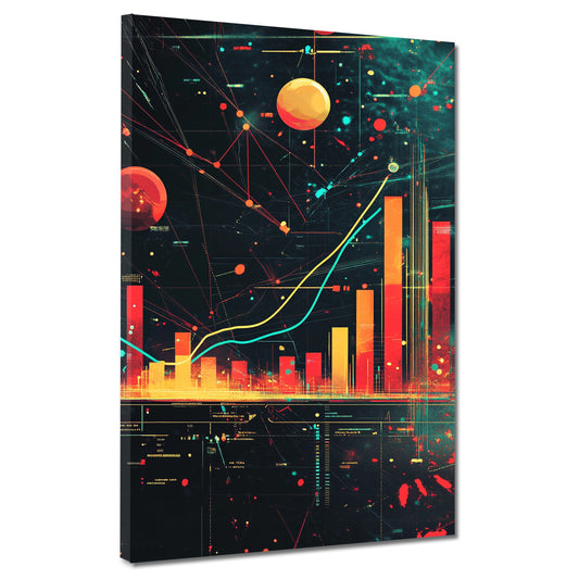 Quadro motivazione borsa crescita finanza moderno digitale