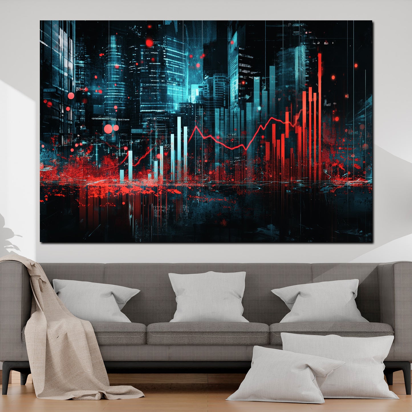 Quadro motivazione borsa design finanziario moderno digitale