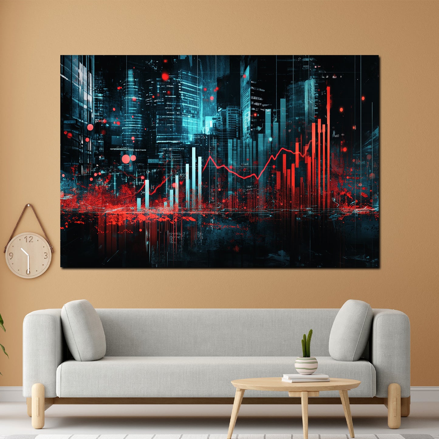 Quadro motivazione borsa design finanziario moderno digitale