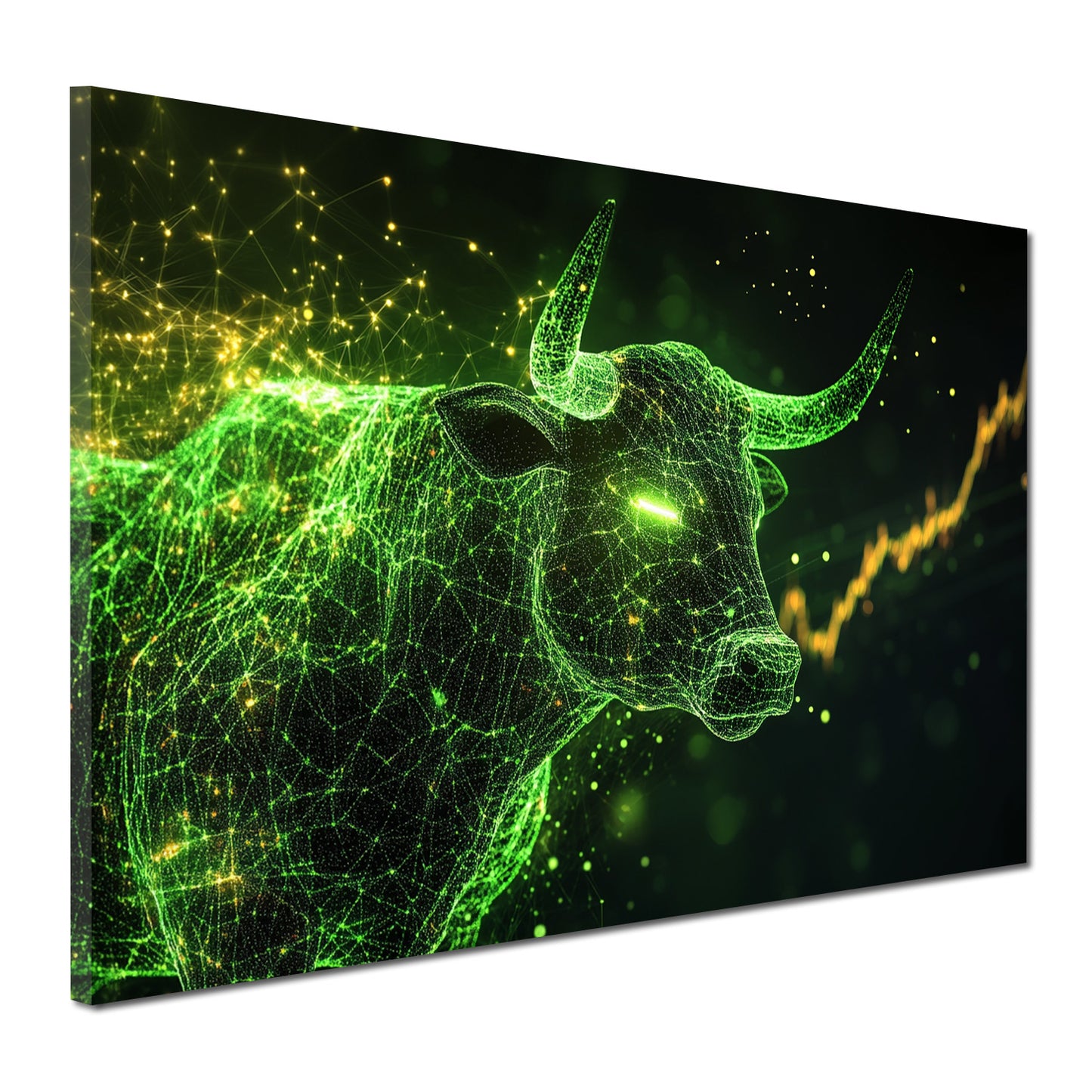 Quadro motivazione borsa toro denaro e successo