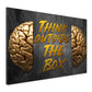 Quadro motivazione cervello dorato think outside the box successo