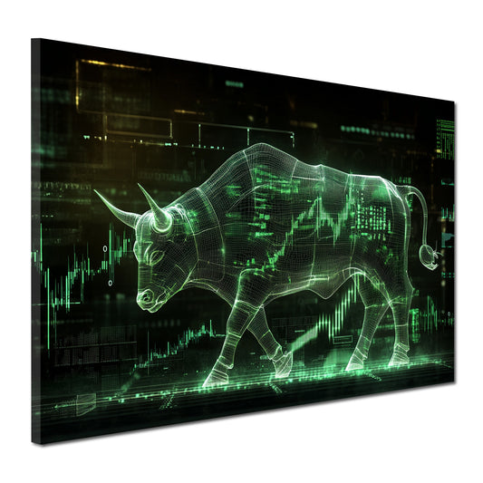 Quadro motivazione successo toro finanza trading moderno digitale