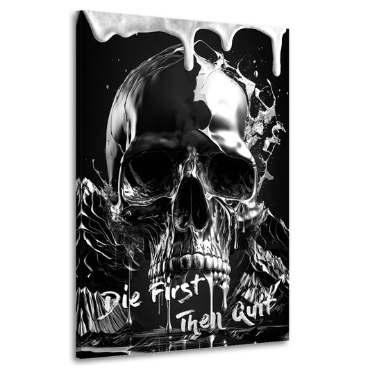 Quadro motivazione teschio successo moderno bianco nero