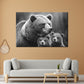 Quadro orsi famiglia bianco nero natura amore