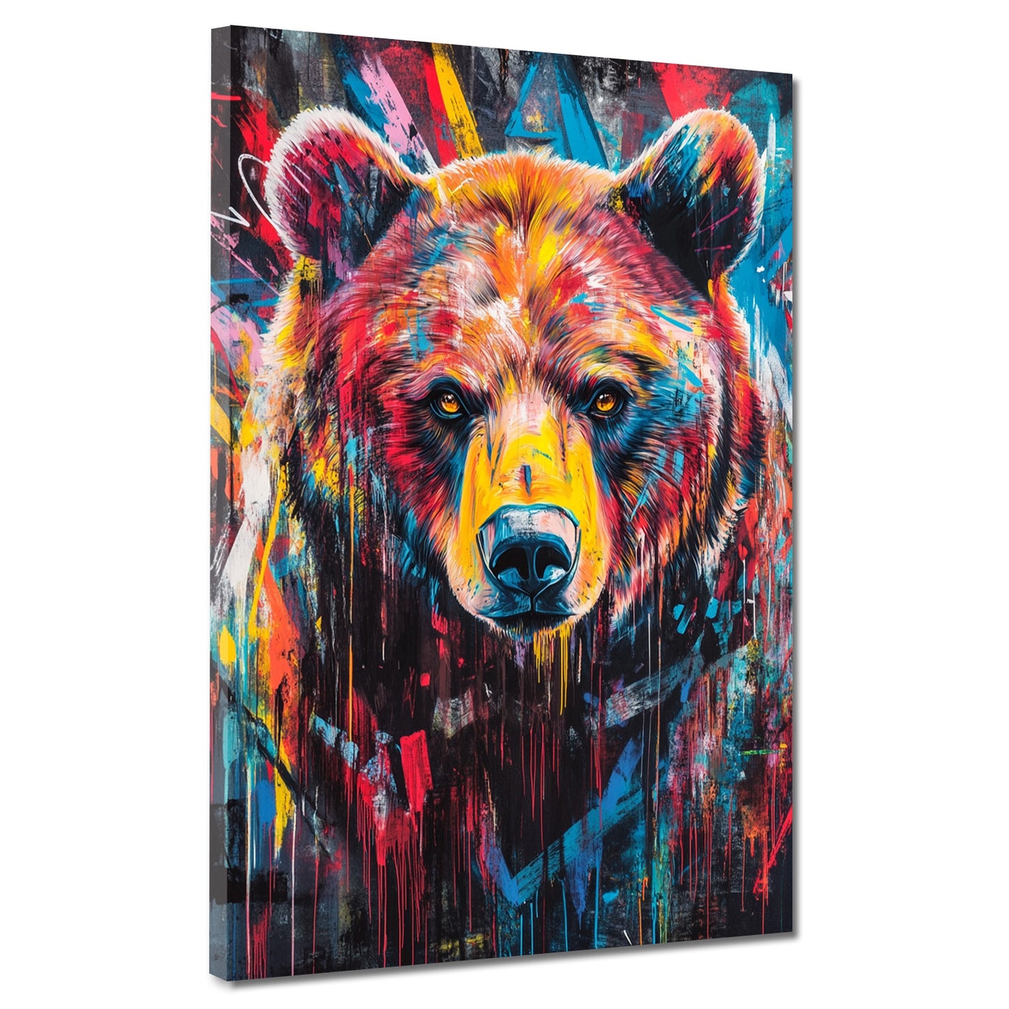 Quadro orso pop art colorato moderno energia natura