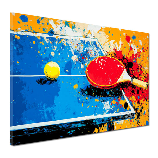 Quadro ping pong racchetta e pallina pop art moderno