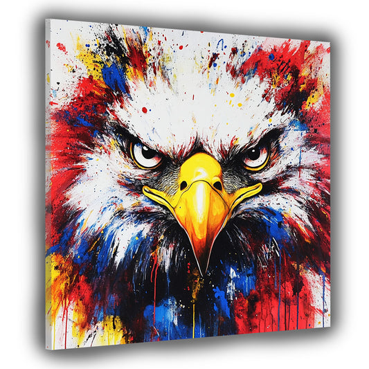 Quadro pop art aquila potente colorata moderna