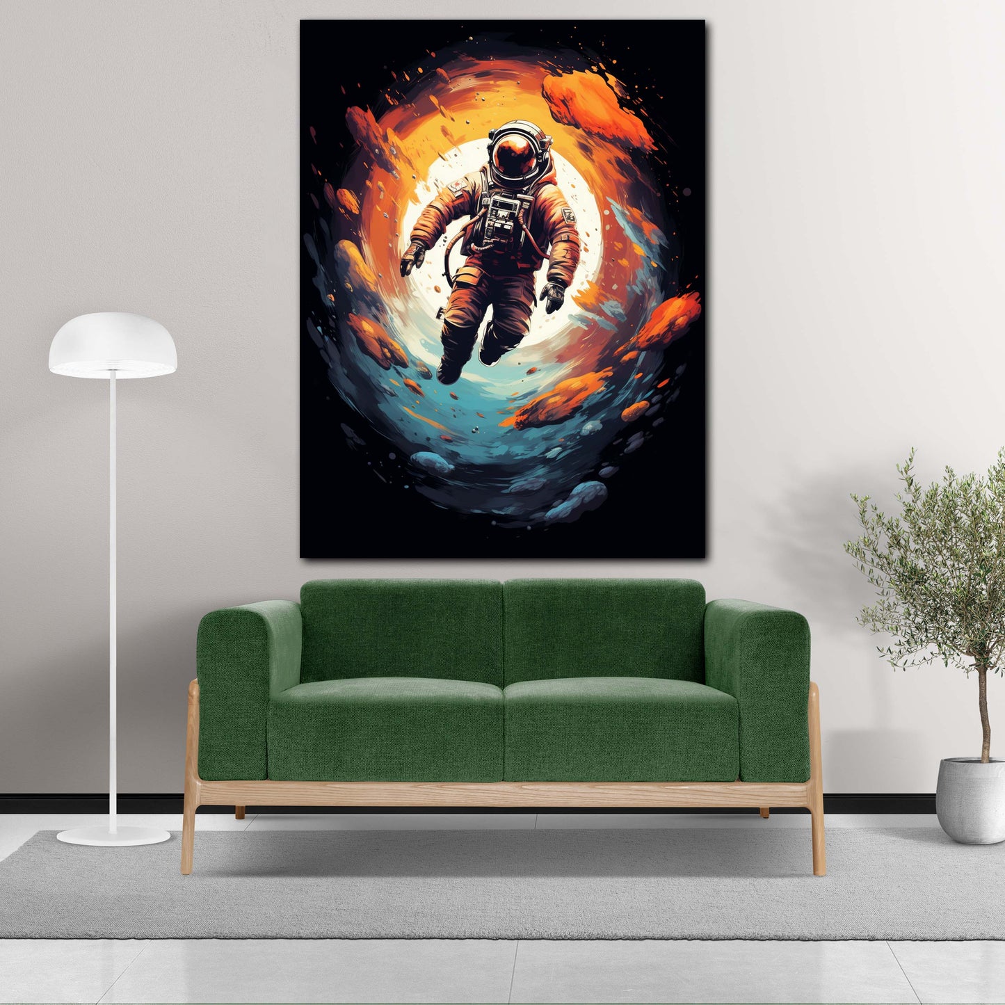 Quadro pop art astronauta nello spazio