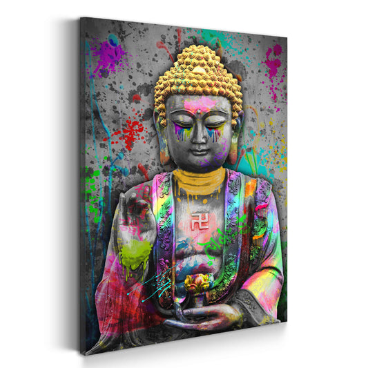 Quadro pop art buddha colori spiritualità armonia moderno
