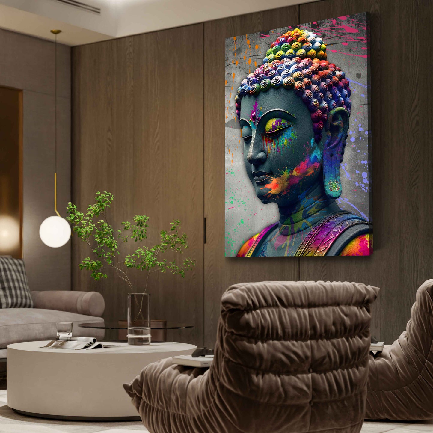 Quadro pop art buddha equilibrio interiore energia colori moderno