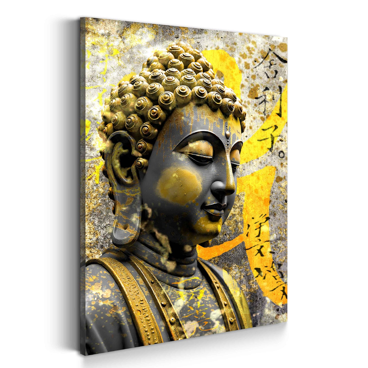 Quadro pop art buddha serenità oro spiritualità moderno