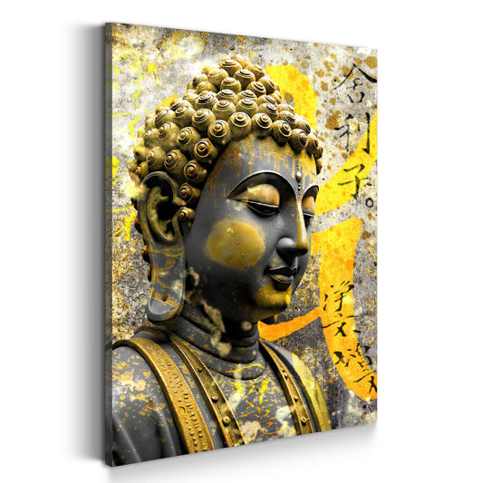 Quadro pop art buddha serenità oro spiritualità moderno