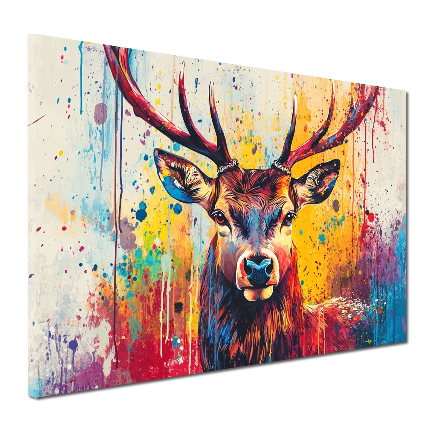 Quadro pop art cervo colorato moderno