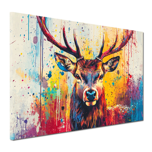 Quadro pop art cervo colorato moderno