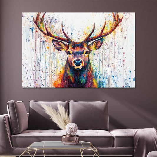 Quadro pop art cervo vivace colorato contemporaneo