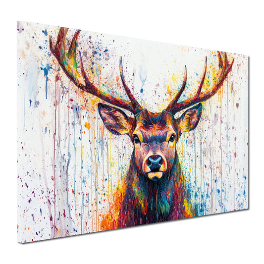 Quadro pop art cervo vivace colorato contemporaneo