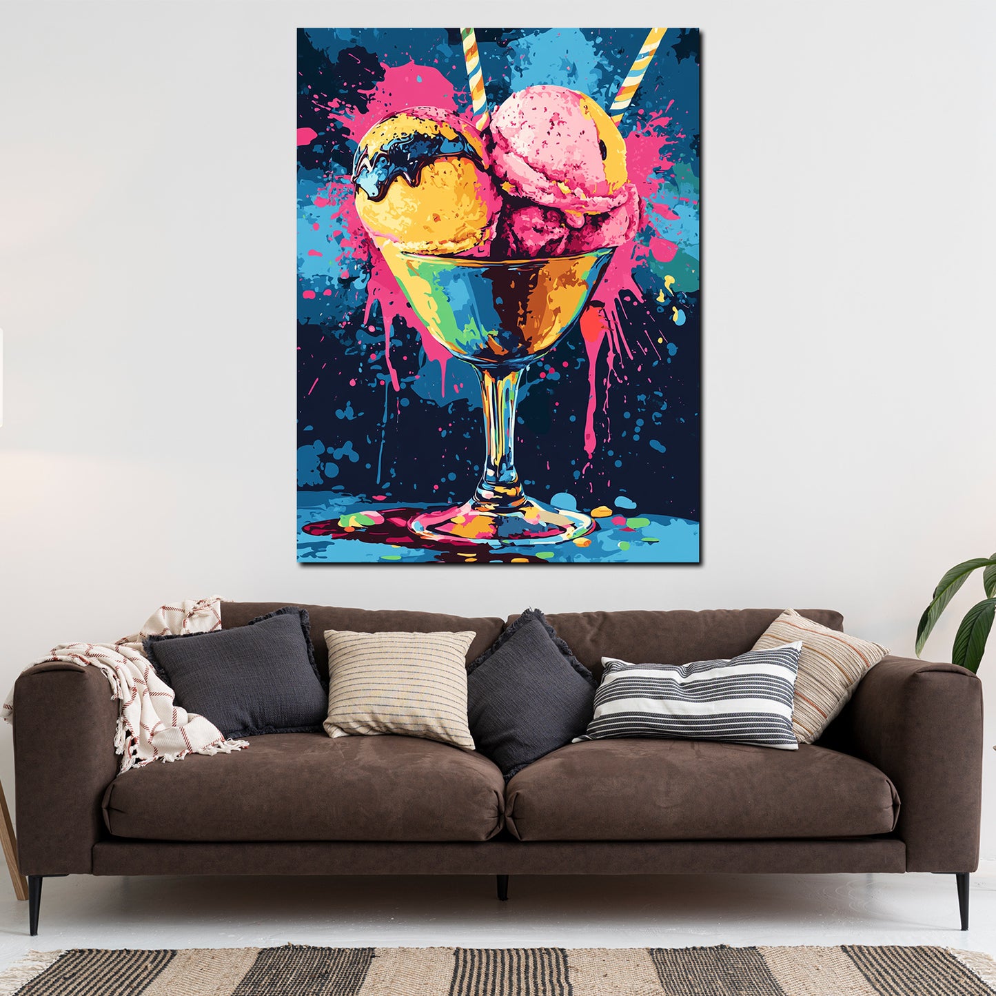 Quadro pop art coppa gelato colorato vivace moderno
