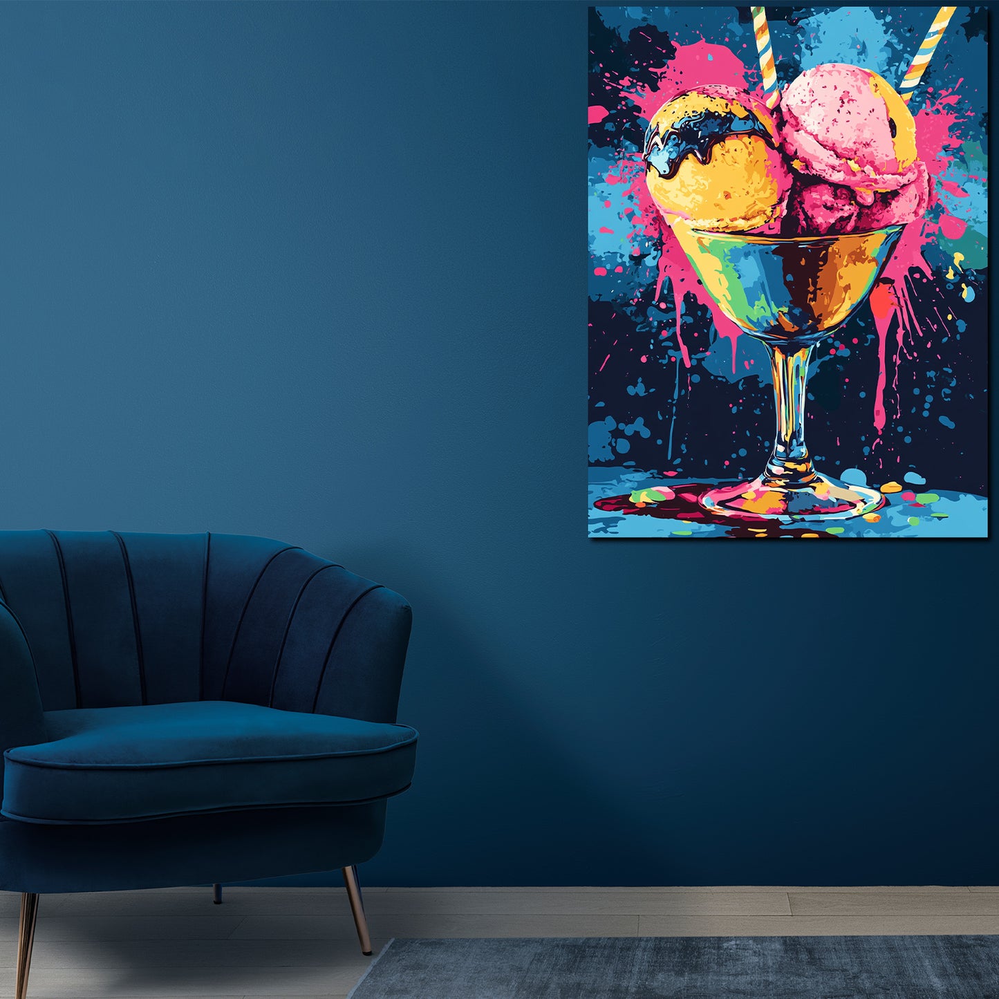 Quadro pop art coppa gelato colorato vivace moderno