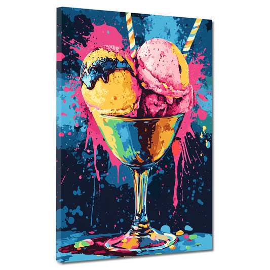 Quadro pop art coppa gelato colorato vivace moderno