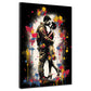 Quadro pop art coppia innamorata bacio colorato moderno