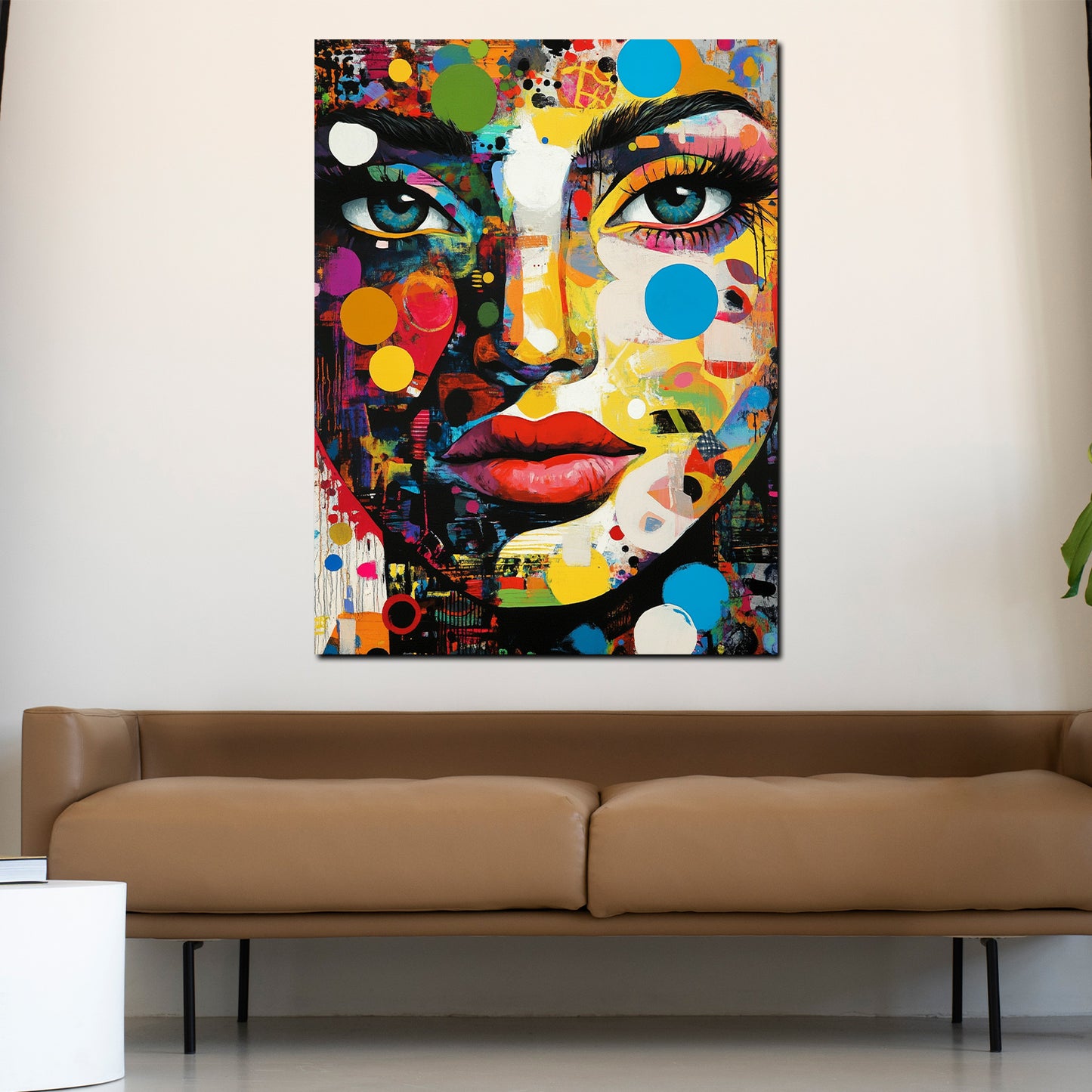 Quadro pop art donna occhi volto colorato espressione moderna