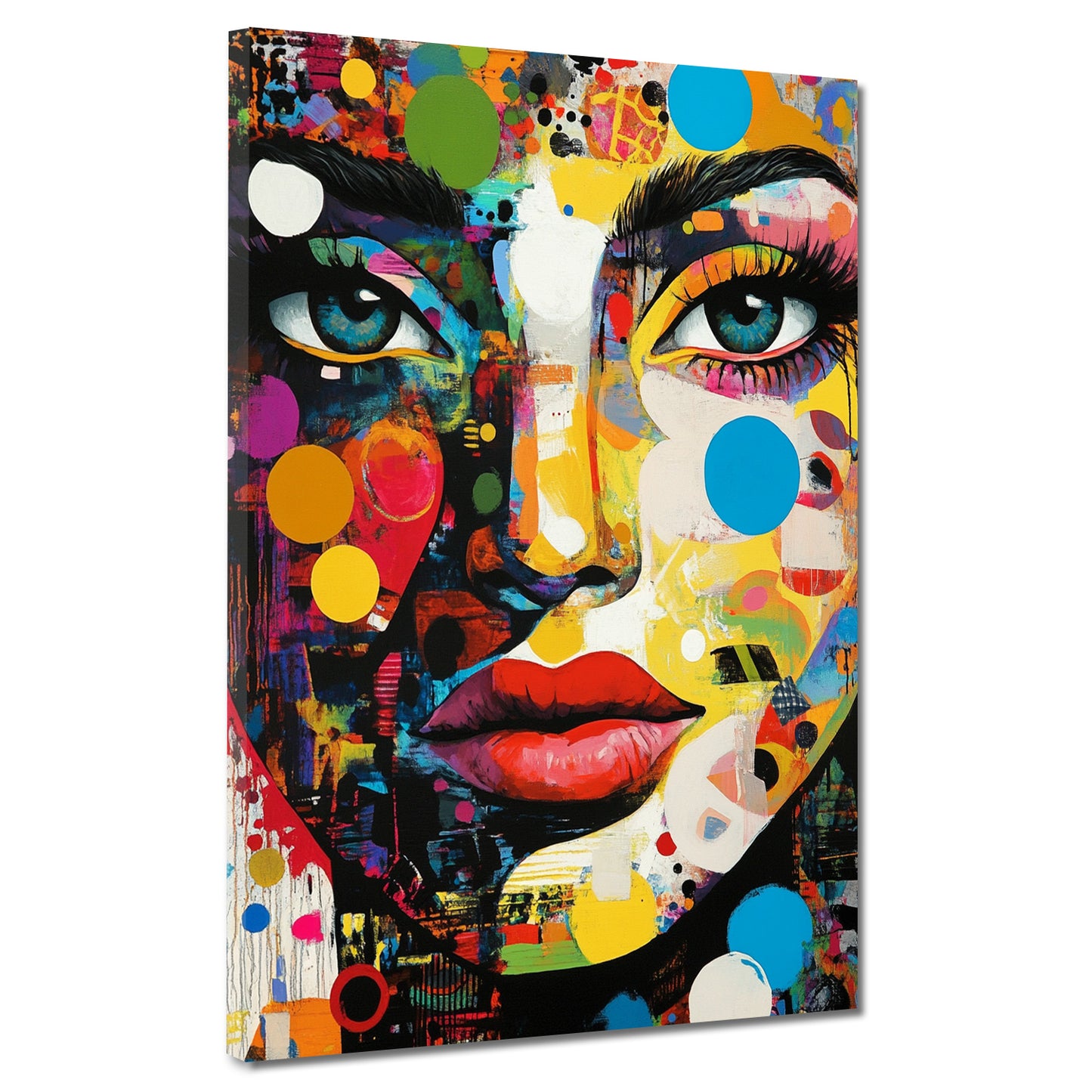 Quadro pop art donna occhi volto colorato espressione moderna