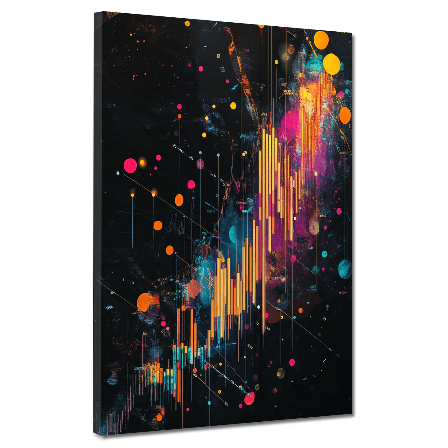 Quadro pop art finanza grafico azionario moderno