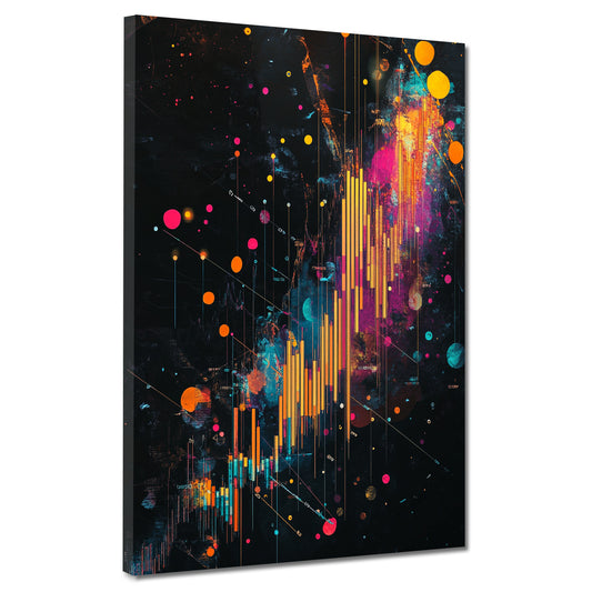 Quadro pop art finanza grafico azionario moderno