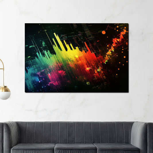 Quadro pop art finanza mercato azionario