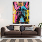 Quadro pop art francese bulldog moderno colori stile