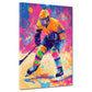 Quadro pop art giocatore hockey vivace colorato moderno