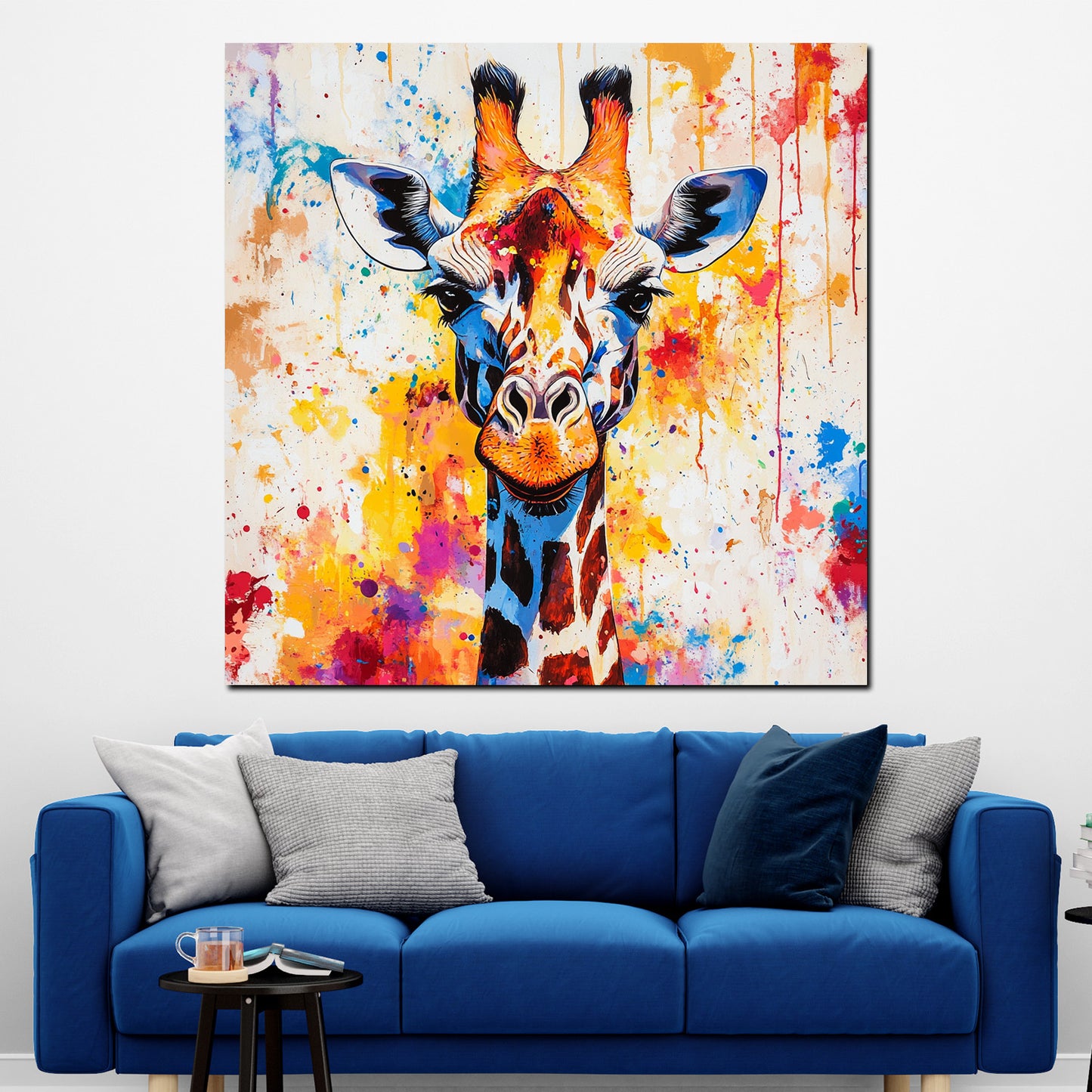 Quadro pop art giraffa colorata vivace moderna