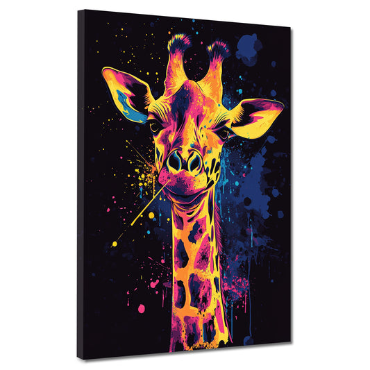 Quadro pop art giraffa colorato moderno