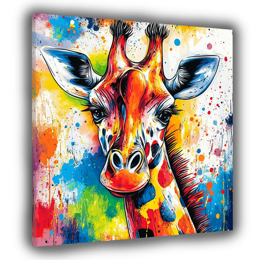 Quadro pop art giraffa variopinta vivace moderna