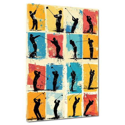Quadro pop art golfista colorato moderno