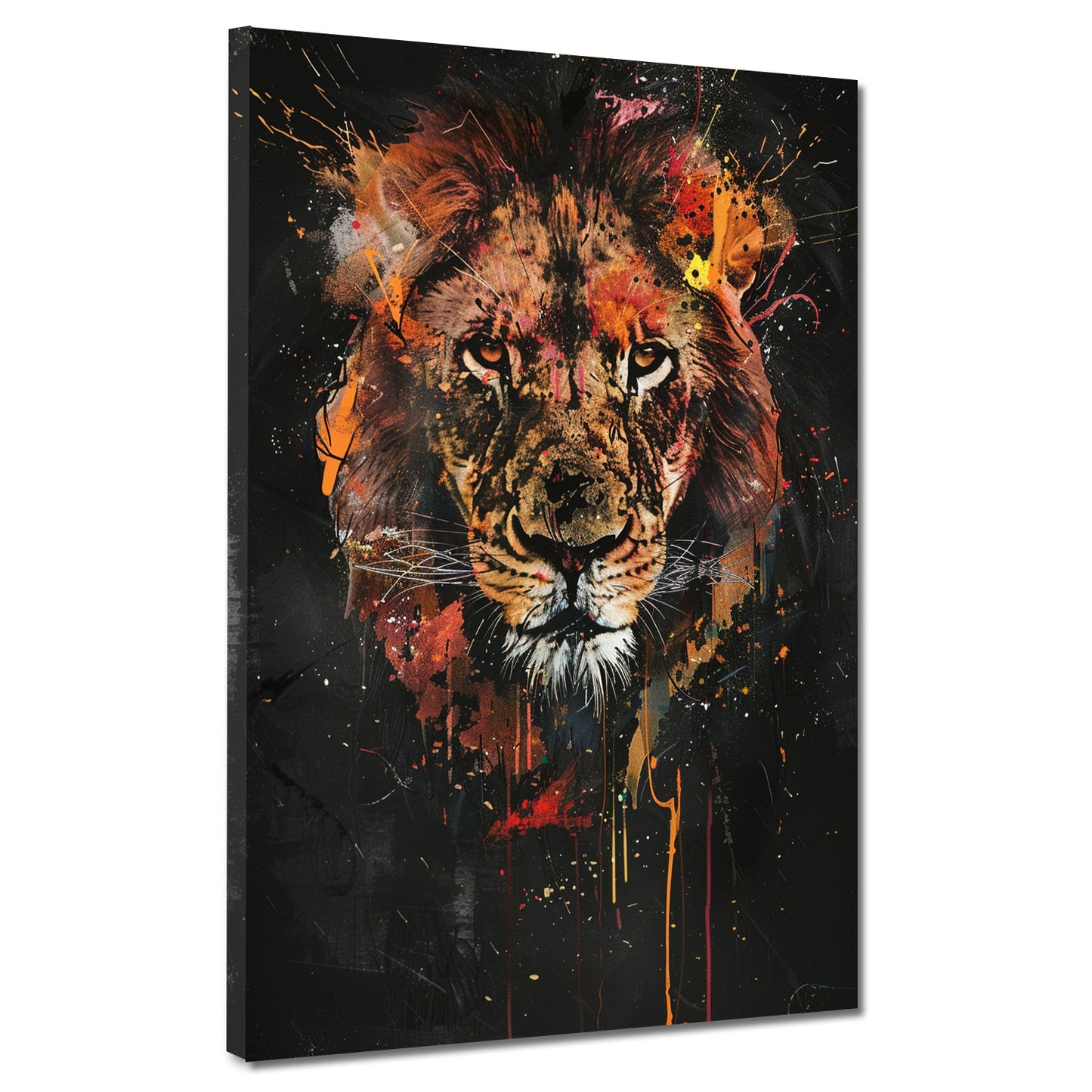 Quadro pop art leone ritratto colorato