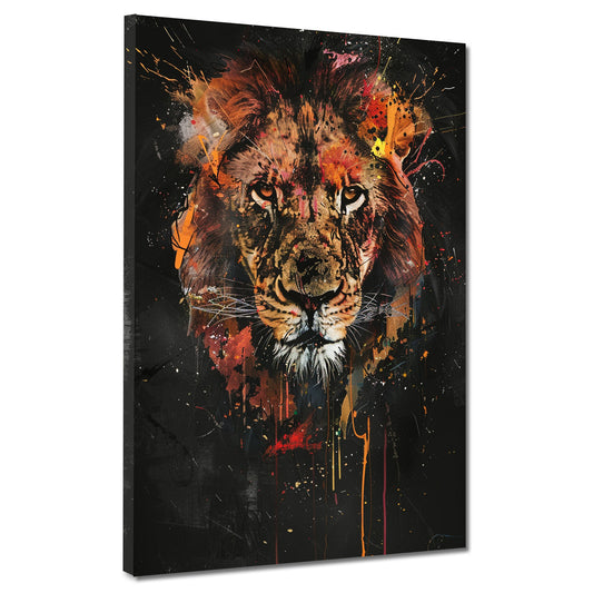 Quadro pop art leone ritratto colorato