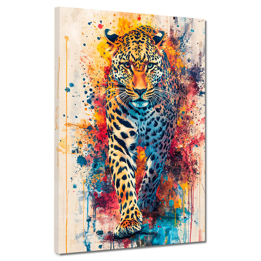 Quadro pop art leopardo potente colorato moderno