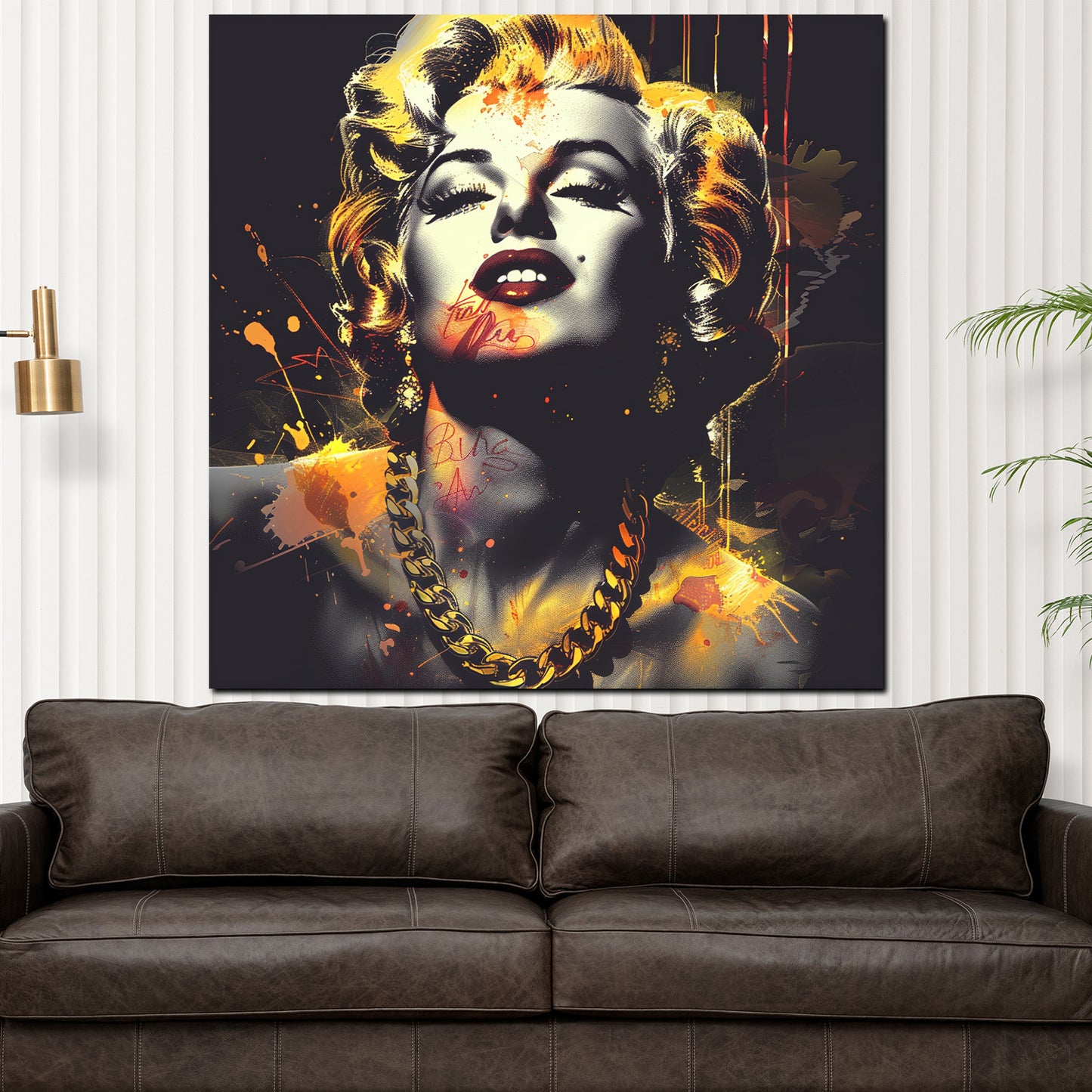 Quadro pop art marylin collana d’oro