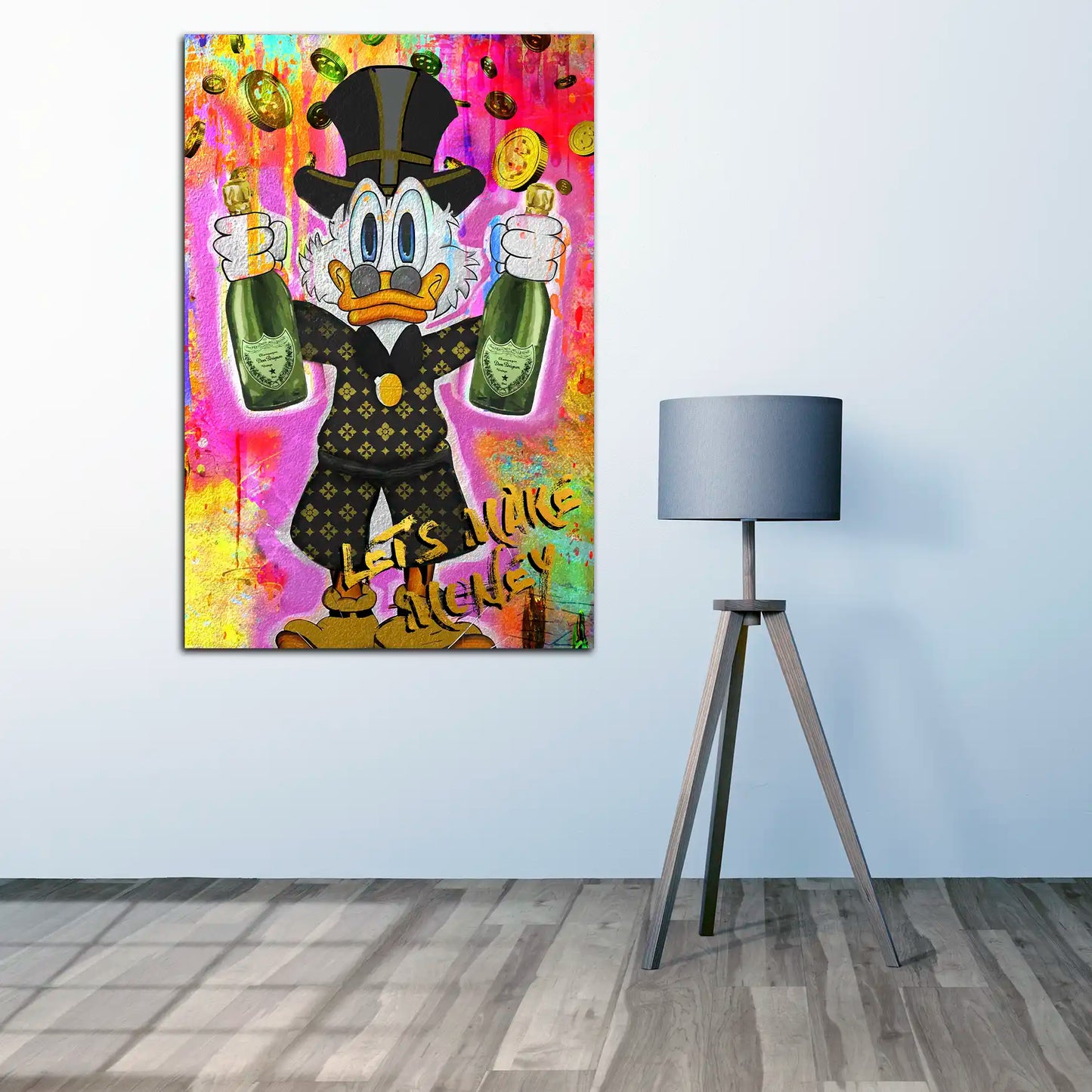 Quadro moderno Rich Duck Pop Art Make Money