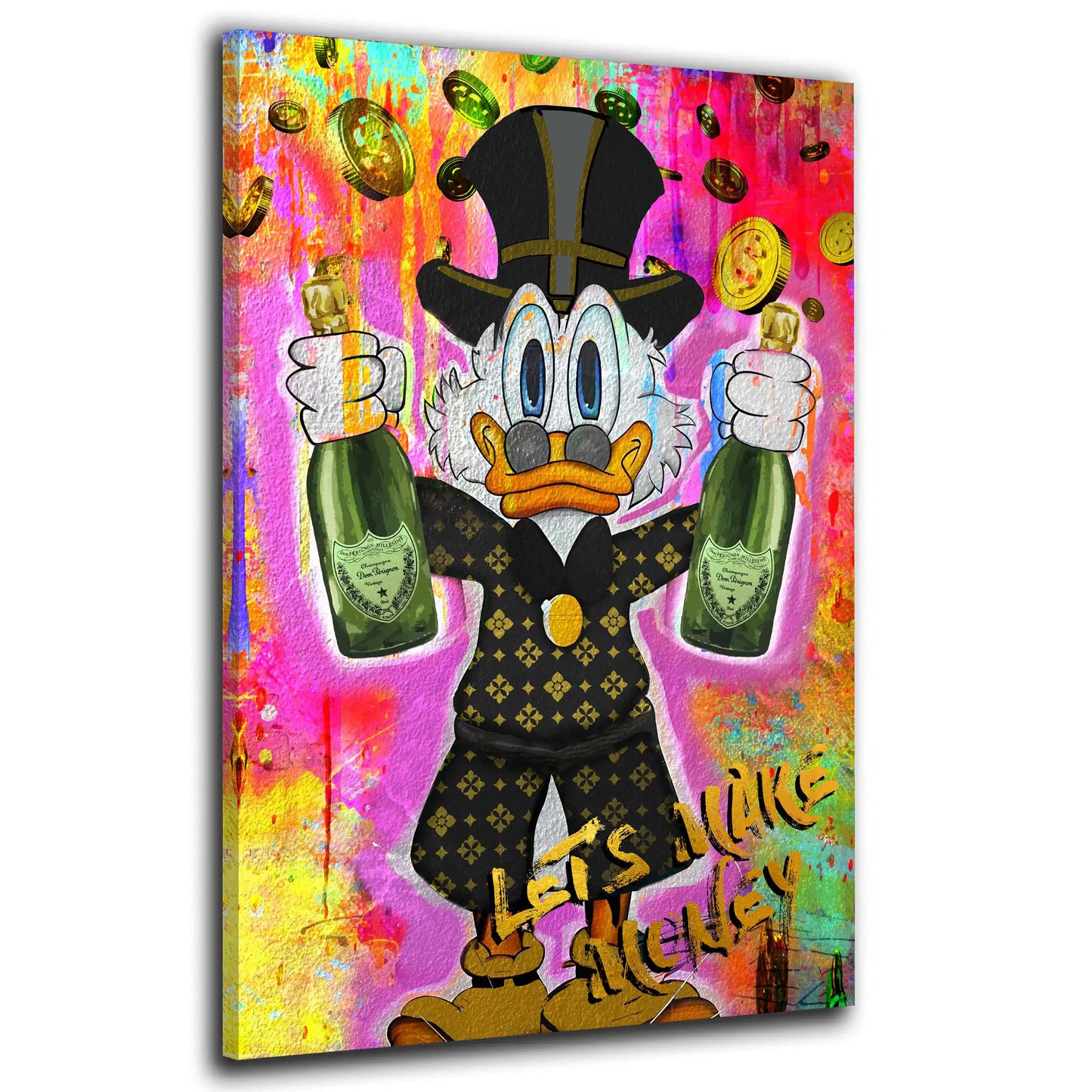 Quadro moderno Rich Duck Pop Art Make Money