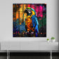 Quadro pop art pappagallo colorato
