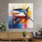 Quadro pop art squalo colorato potente moderno