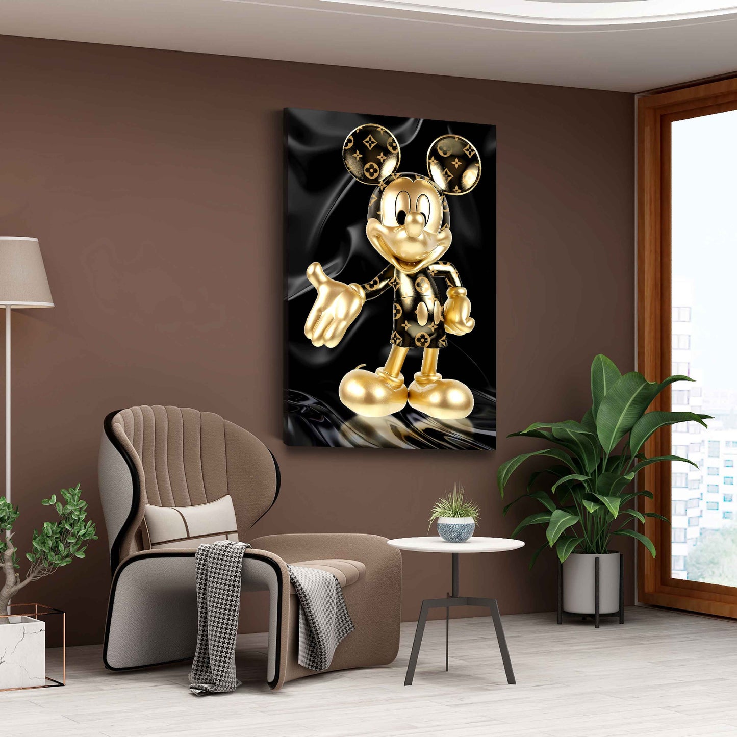 Quadro pop art topo dorato lusso eleganza moderno