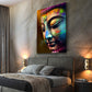 Quadro pop art volto di buddha colori armonia moderno