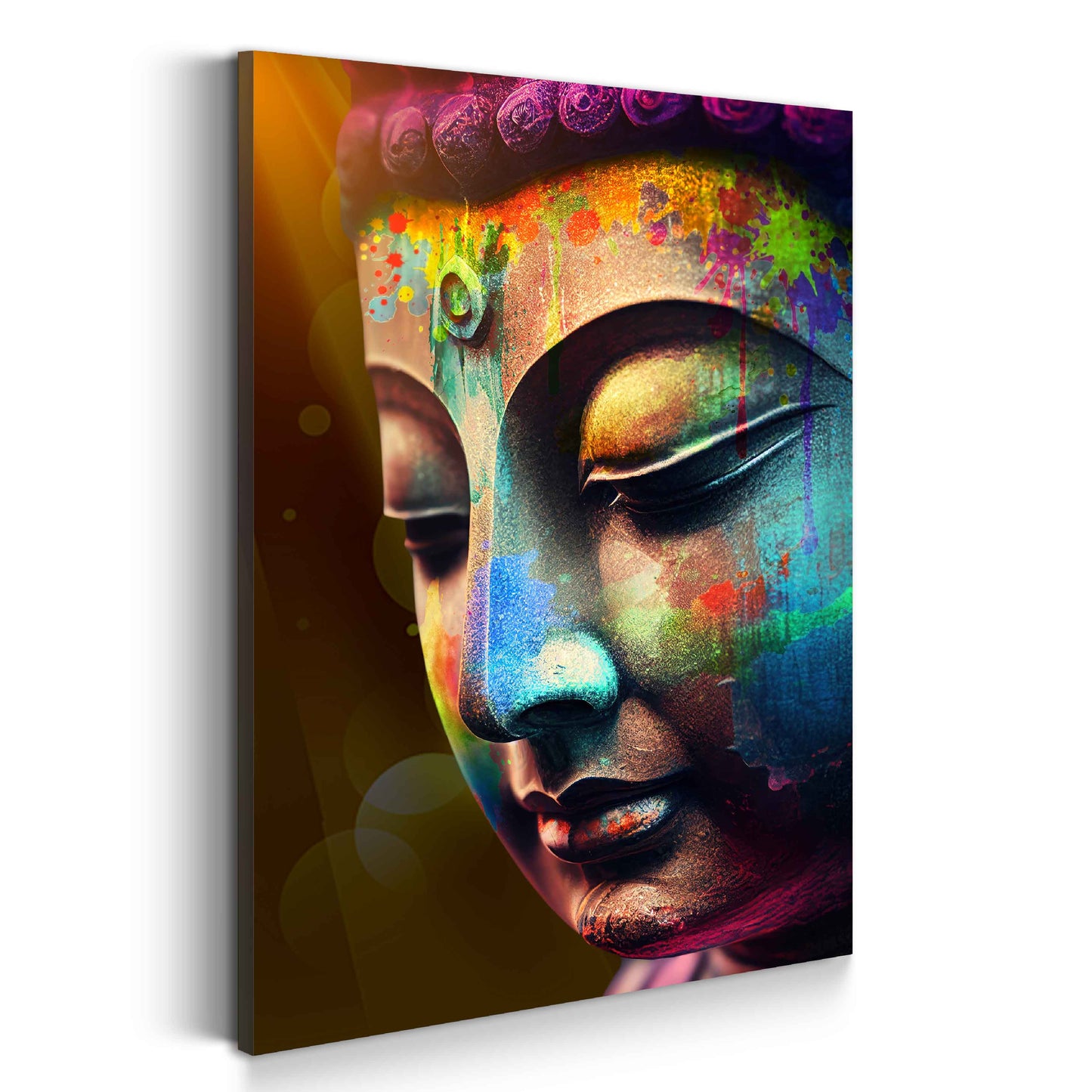 Quadro pop art volto di buddha colori armonia moderno